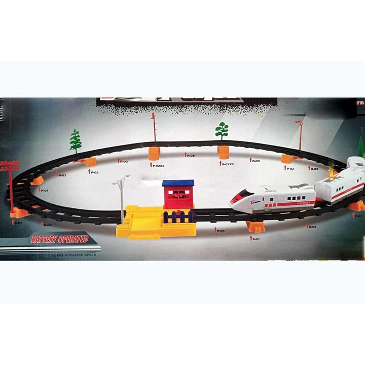Speed Train Track Set for Kids – 39 Pieces | High-Speed Railway Train Toy with Track