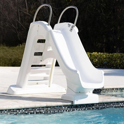 STEP2 Vero Pool Slide - 4 Feet Inground Pool Slide with Non Slip Steps & Built In Sprinkler (3-12 Years)