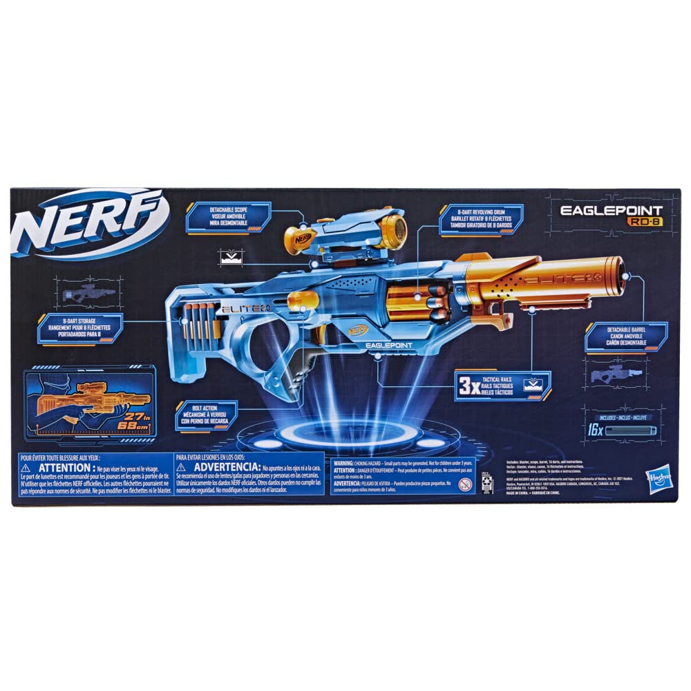 Original Nerf Elite 2.0 Eaglepoint RD-8 Dart Blaster with 16 Darts by Hasbro