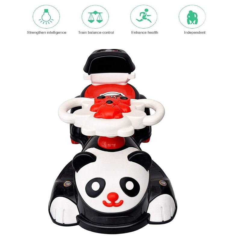 Manual Push Big Panda Ride-On Twist Magic Car | Music & Lights (1-3 Years)