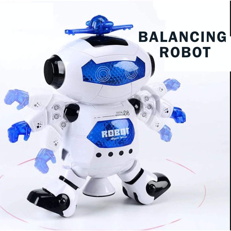 360° Spinning Dancing Robot Toy with LED Light and Music (Battery Exclude)