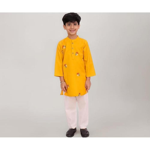 Little Ginnie Cotton Kurta Pajama Set for Boys | Multicolor Ethnic Wear