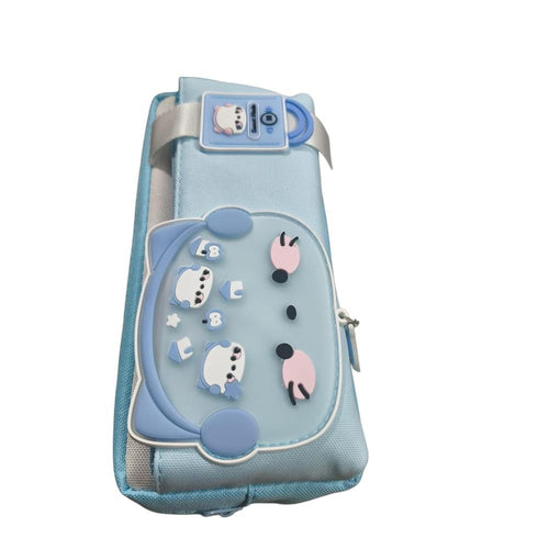 Sweet Music Kids Geometry Box Pouch with Zipper – Cartoon Polar Bear Pencil Case & School Stationery Organizer- Blue
