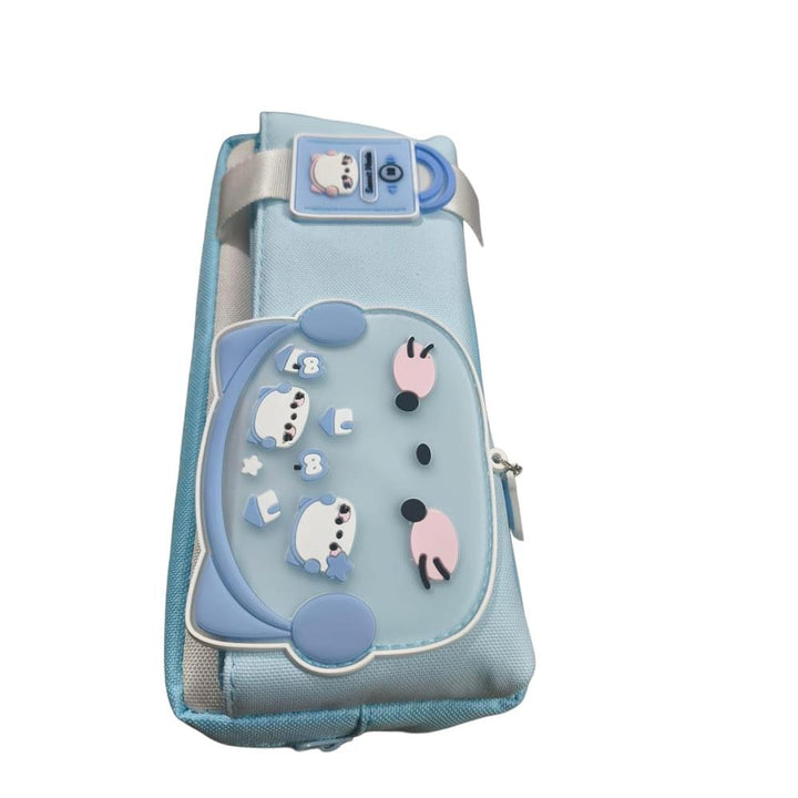 Sweet Music Kids Geometry Box Pouch with Zipper – Cartoon Polar Bear Pencil Case & School Stationery Organizer- Blue