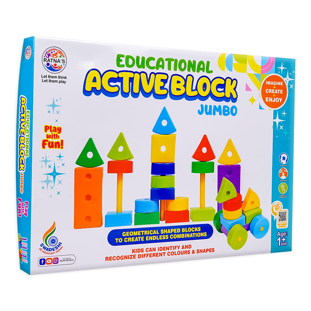 Ratna's Educational Active Blocks - Jumbo | Building Block Toys for Kids