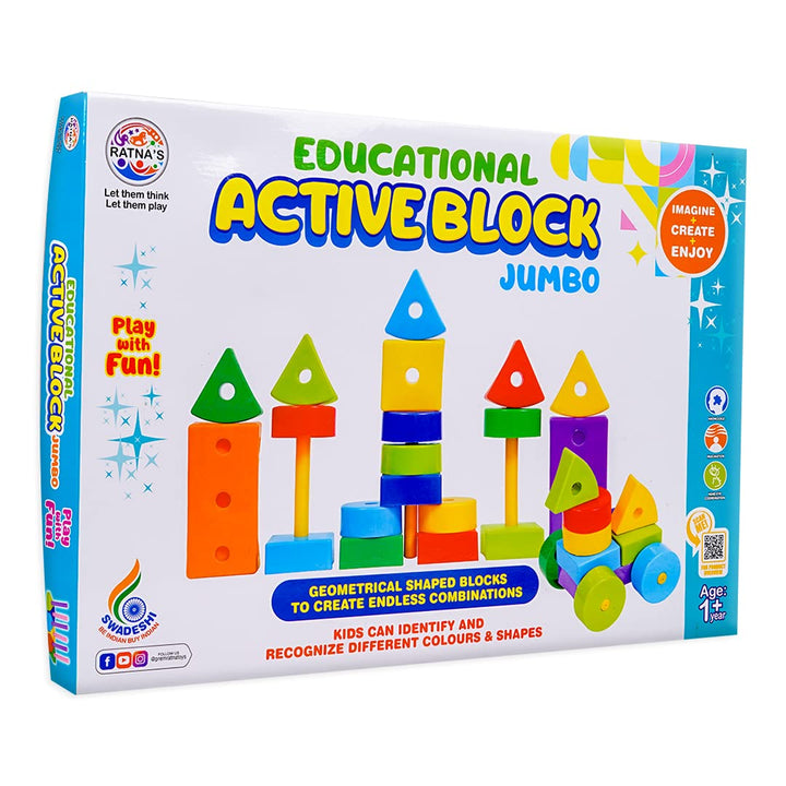 Ratna's Educational Active Blocks - Jumbo | Building Block Toys for Kids