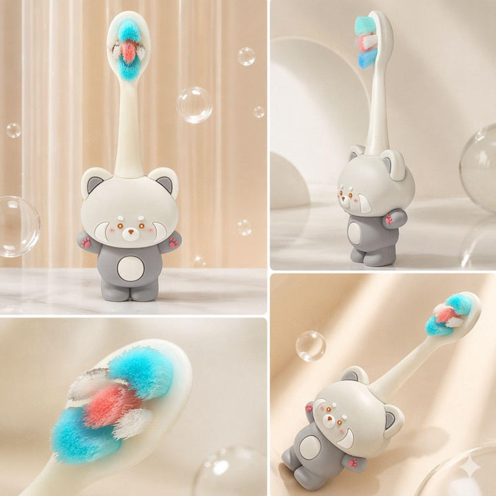 FunBlast Fox Kids Toothbrush | Extra Soft Microfiber Bristles Cartoon Animal Manual Toothbrush for Kids