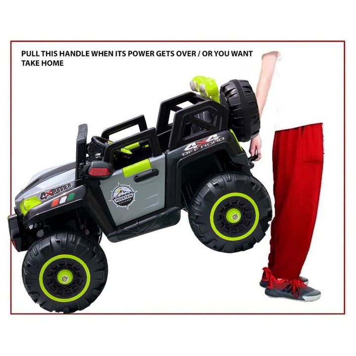 4x4 Battery Operated Electric Ride On Jeep | Motor for Steering | Remote Control | Grey/Green | COD Not Available