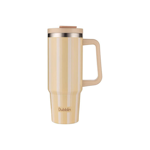 Dubblin Rock Insulated Stainless Steel Tumbler with Flip Lid - 900ml | Warm Beige