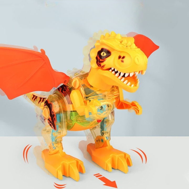 Remote Control Dinosaur with Spray Mist, Walking, Flashing Lights and Roaring Sounds