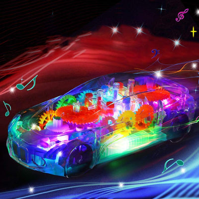 3D Transparent Car with 360 Degree Rotation Gear Simulation With Light