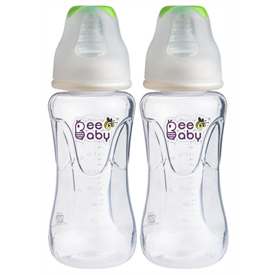 Comfort Slim / Regular Neck Baby Feeding Bottle with Slow Flow Anti-Colic Silicone Nipple 240 ML / 8 oz.  (Pack of 2)