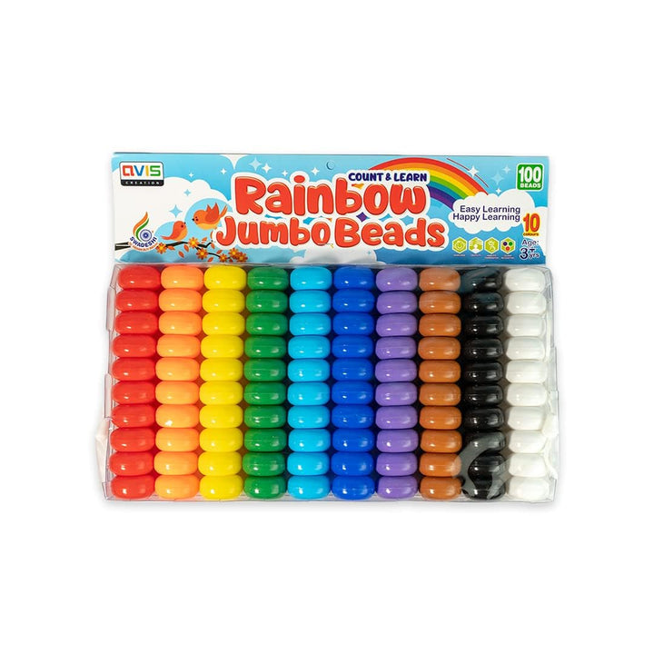 Avis by Ratna Rainbow Jumbo Beads – Counting & Learning Educational Toy | 100 Beads
