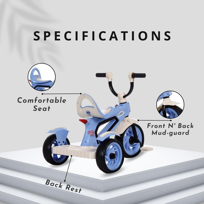 Kids Max 33 Tricycle with Light & Sound Feature | Light Blue | COD Not Available