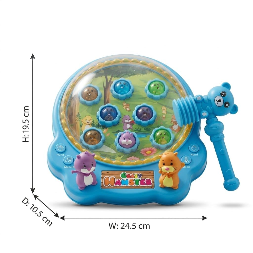 SGT Crazy Hamster Smashing Moles Game for Kids | Light & Music Interactive Family Game | Battery Operated Toy