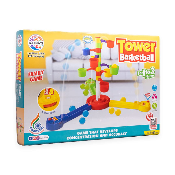 Ratna's Tower Basketball – Indoor Fun Family Game I For 1 to 3 Players