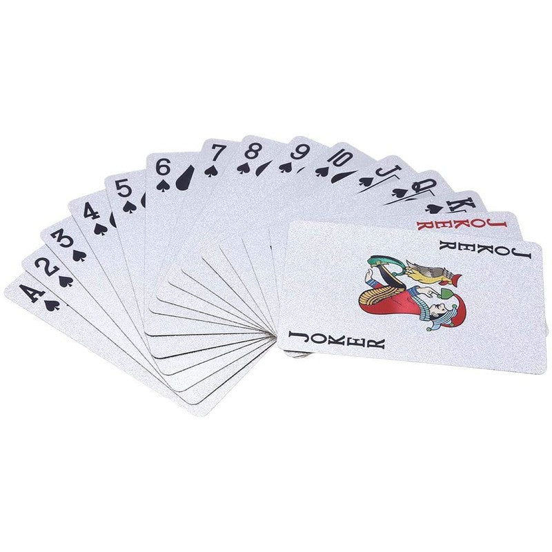 Luxury Silver Deck of Waterproof Washable Poker Cards Use for Party Game