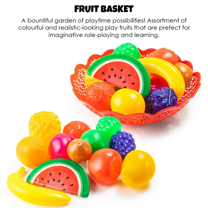 Ratna's 12 Pieces Fruit Basket Play Set | Multicolour