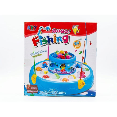 GoGo Fishing Game Toy for Kids | 26 Fish Rotating Pond with Music