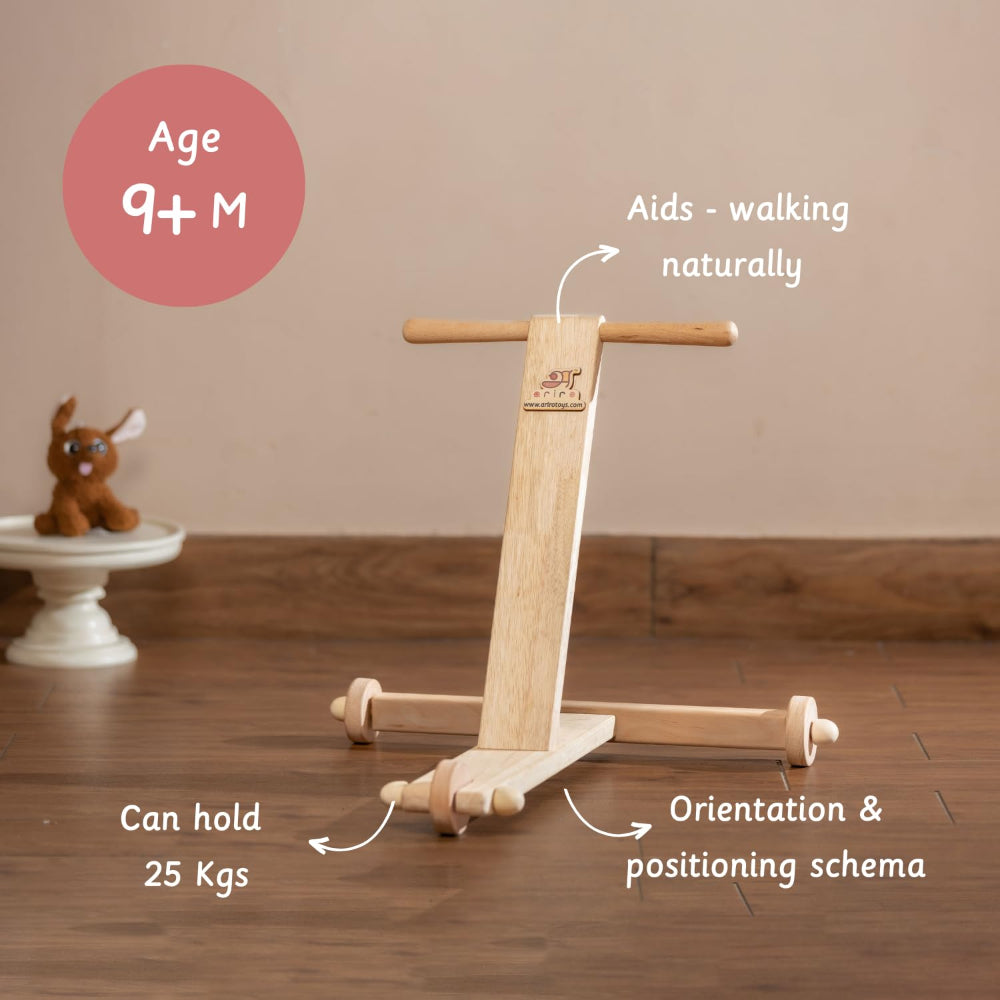Ariro Toy's Traditional Wooden Push Wagon (9 months - 1.5 Years)