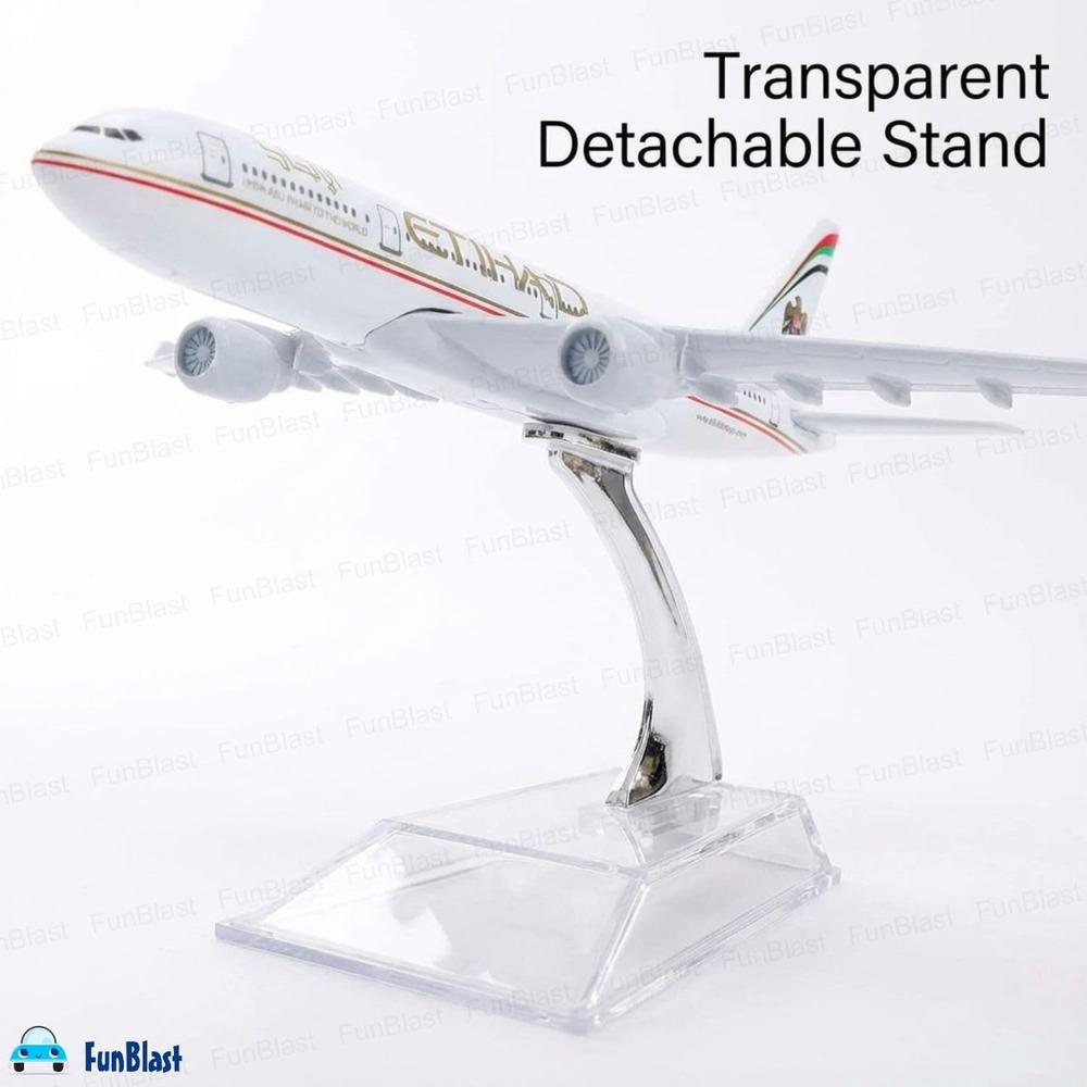 FunBlast B777 Etihad Diecast Aeroplane Model | Miniature Aircraft Display Collectible