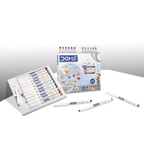 Doms Floating Markers - 12 Shades | 5 Mm Medium Tip & 1 Ceramic Spoon