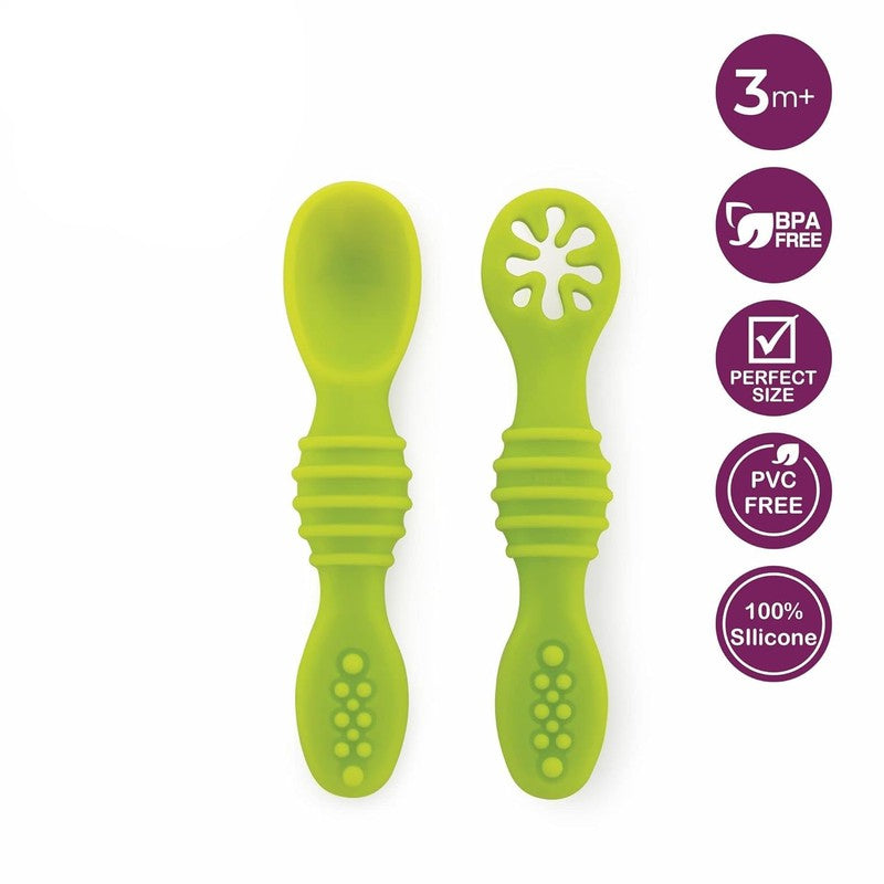 Silicone Spoon for Feeding Infant and Toddlers | Pack of 2 | Smushy