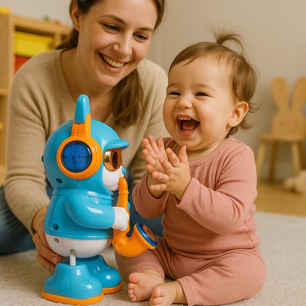 Saxophone Bear Toy for Kids | Lights, Music, Dancing Bear Toy - Blue