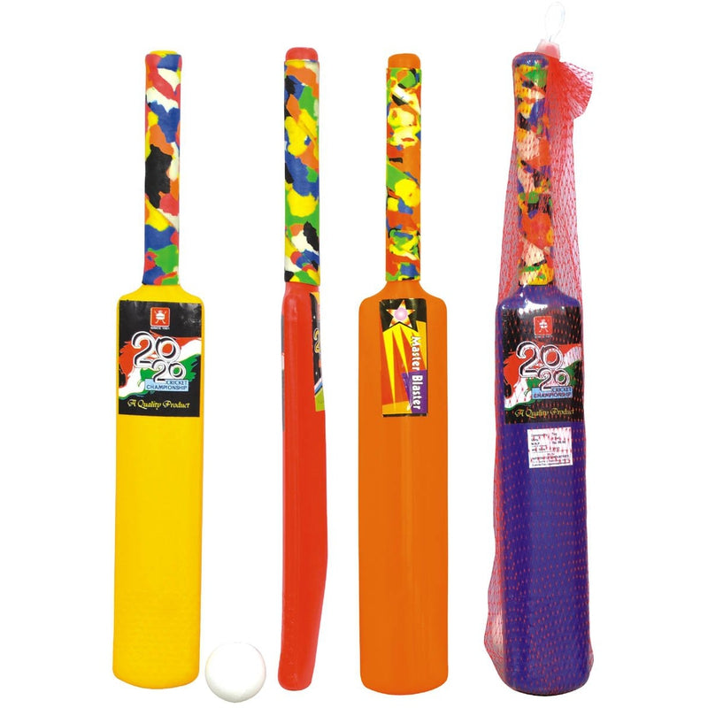 Nippon Cricket Bat and Ball Set - Mini (Jali Packaging) | (4-7 Years) - Assorted Colours