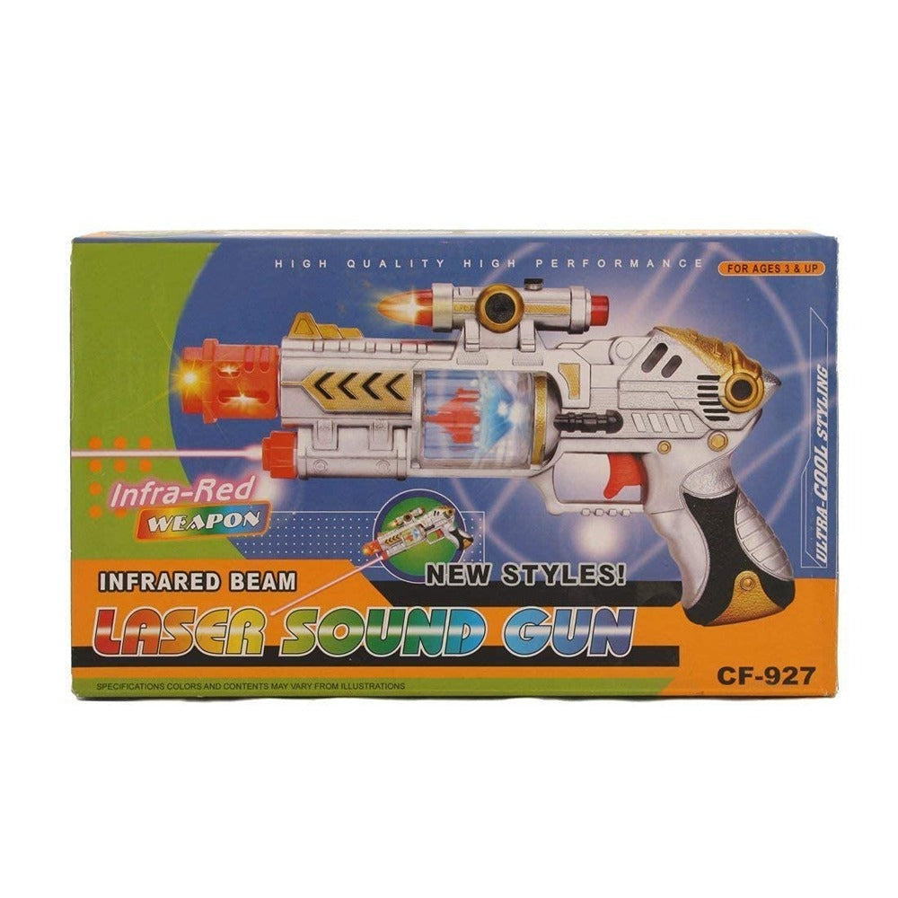 Space Gun Toy with Sound & LED Matrix Flashing Rotating Blades