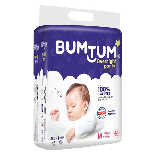 Bumtum (Size-M) Overnight Diaper Pants | 44 Pants |  | 7-12 Kgs