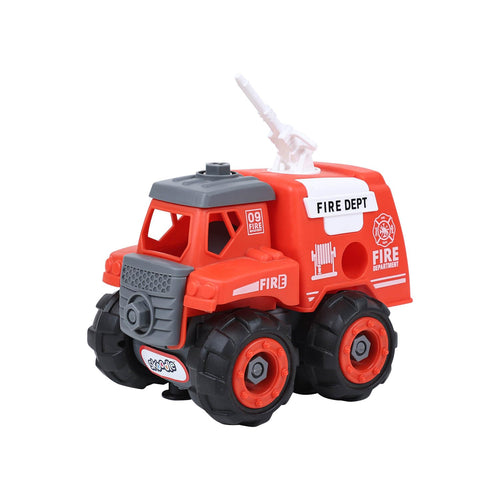 Scoodle Mini Machines My First Build & Go - Fire Rescue Truck Toy | Pull Back Vehicle for Kids
