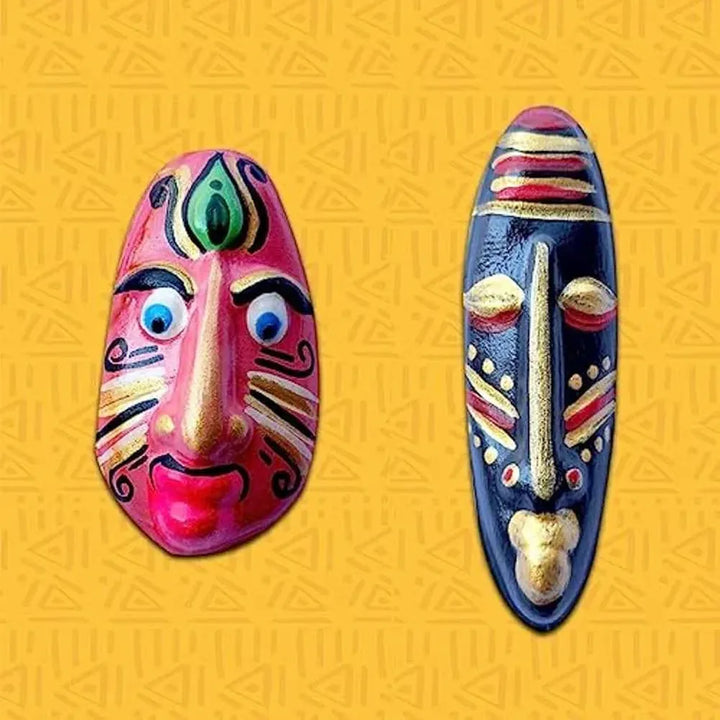 Toykraft Mould & Paint Tribal Masks - Fridge Magnet Making DIY Kit, Creative Art & Craft Activity