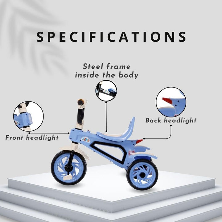 Kids Max 33 Tricycle with Light & Sound Feature | Light Blue | COD Not Available