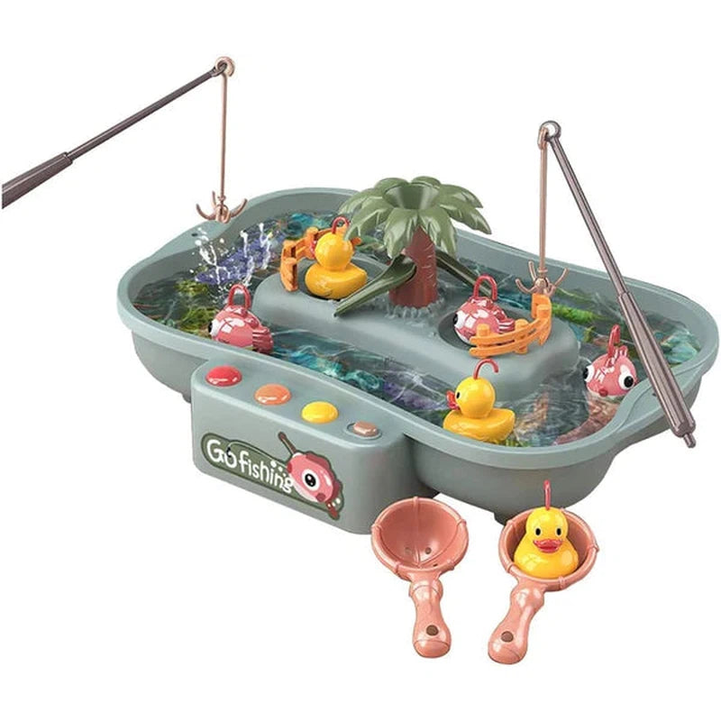 Water Circulating Fish Catcher Game Board Set with 3 Ducks, 3 Fish and 2 Water Ladles