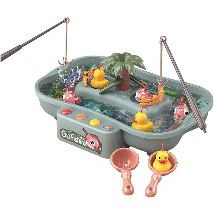 Water Circulating Fish Catcher Game Board Set with 3 Ducks, 3 Fish and 2 Water Ladles