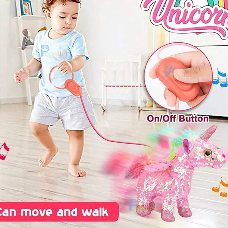 Electronic Soft Plush Reversible Sequin Unicorn Musical Toy