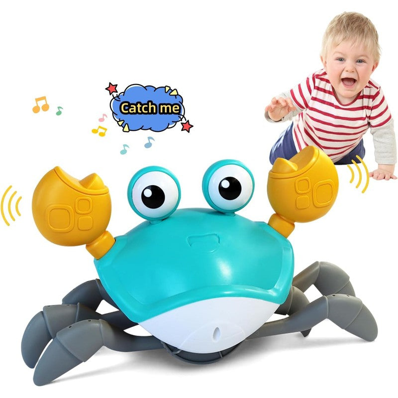 Crawling Crab Musical Toy with Automatically Avoid Obstacle (Blue)