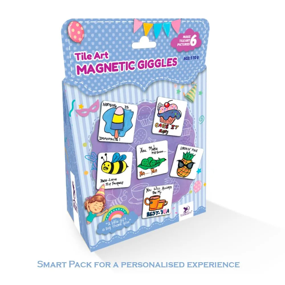 Toykraft Magnetic Giggles Tile Art | Colour & Create Fun DIY Fridge Magnets