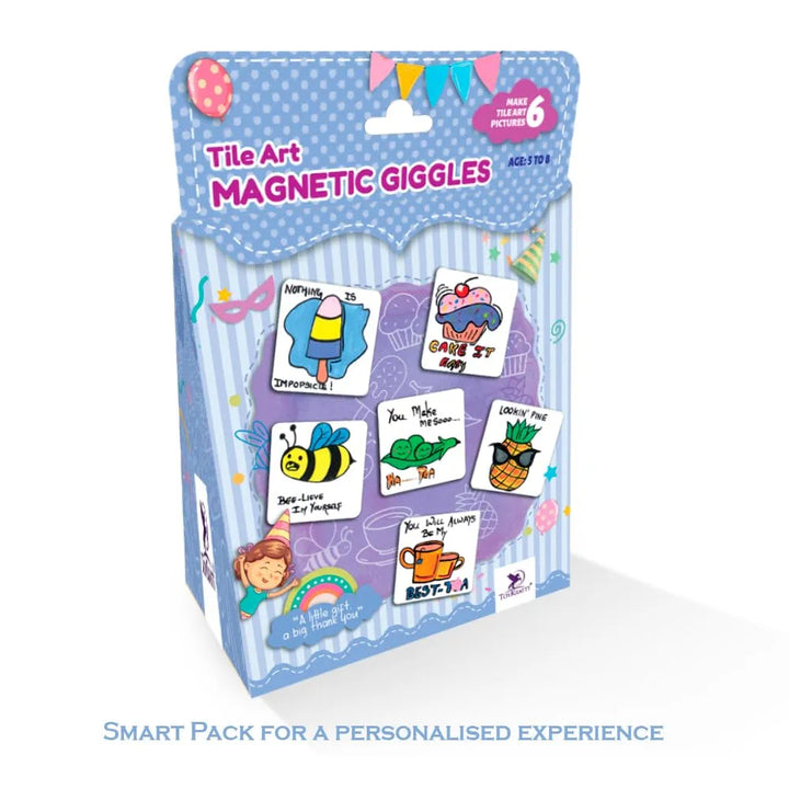Toykraft Magnetic Giggles Tile Art | Colour & Create Fun DIY Fridge Magnets