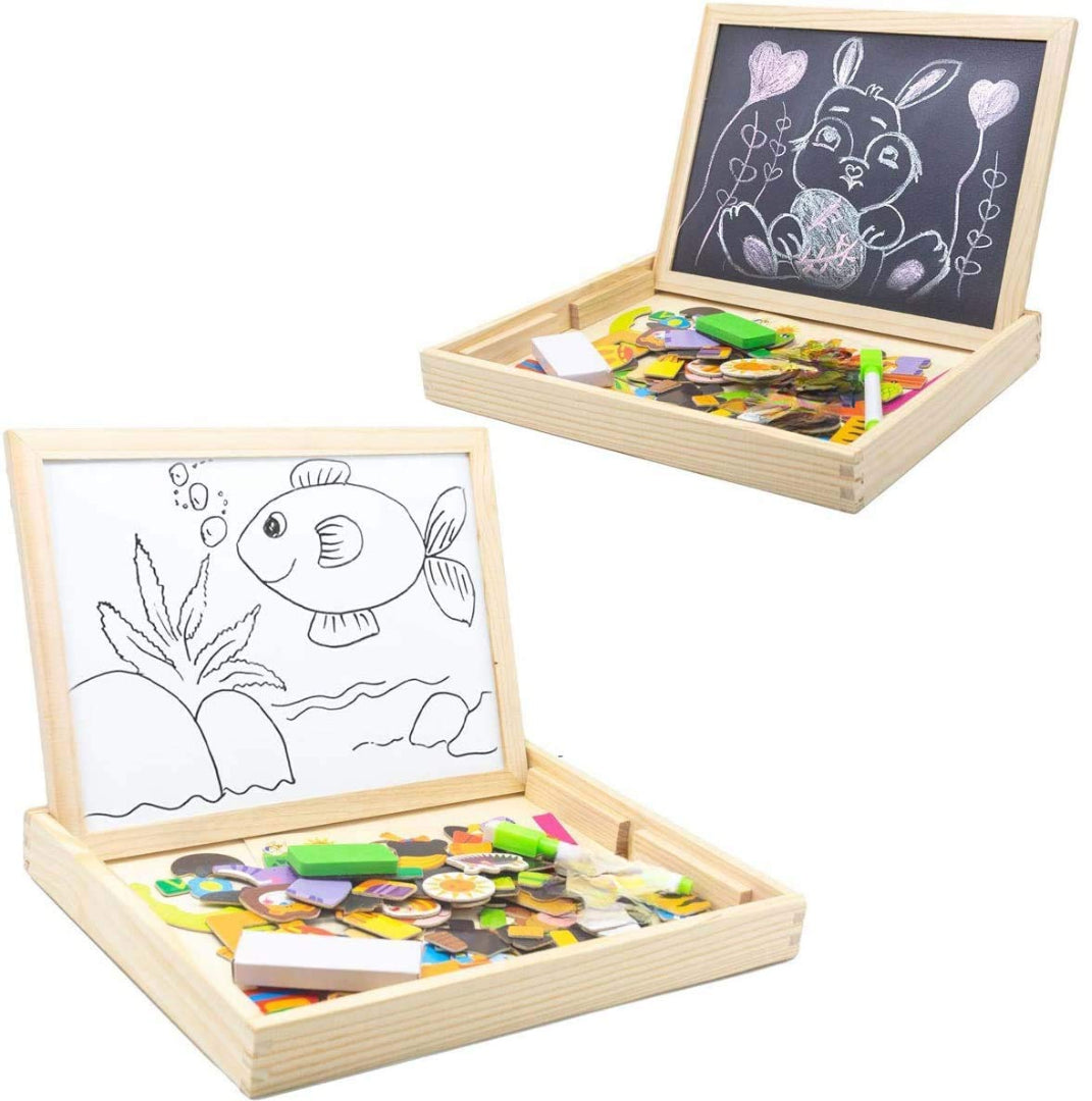FunBlast Multifunctional Magnetic Wooden Chalkboard