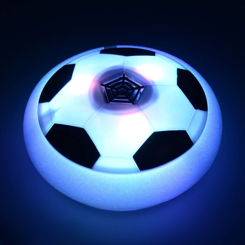 Air Power Soccer Hover Disc Toy with Foam Bumpers and Light-Up LED (White)