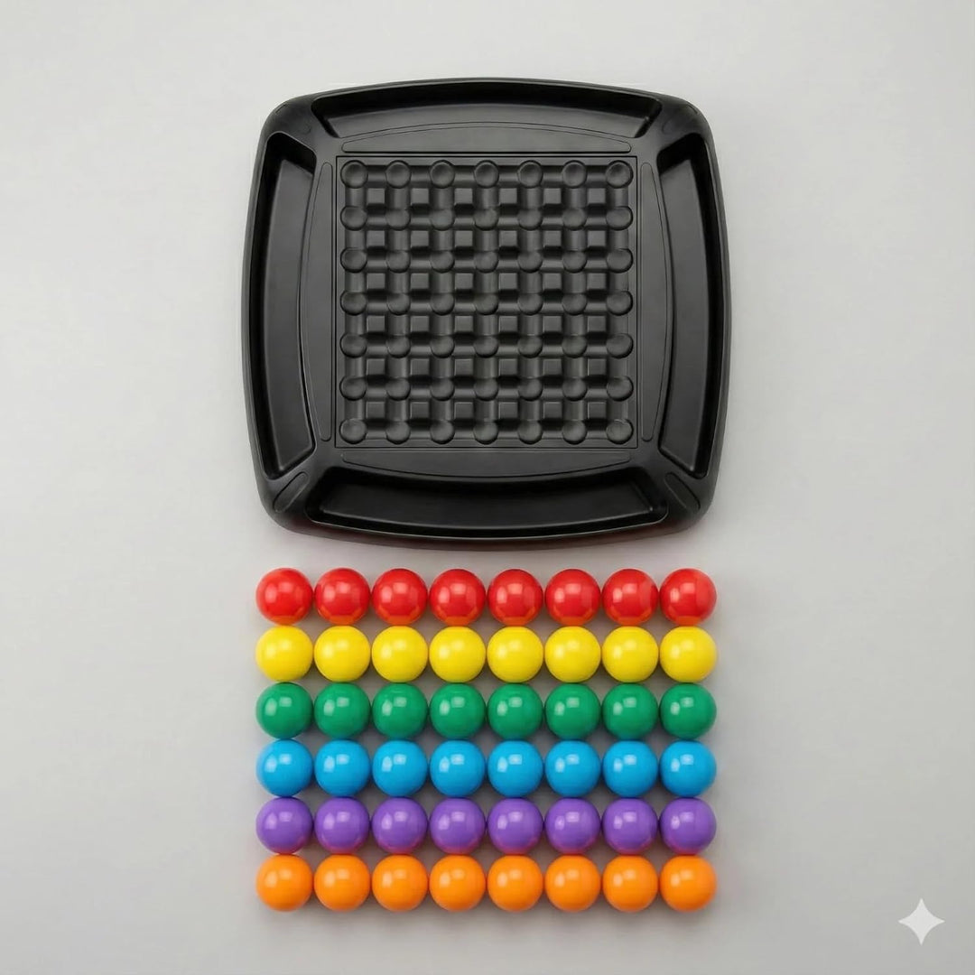 Rainbow Ball Chess Puzzle Game for Kids & Family | 48 Balls With 6 Different Colours