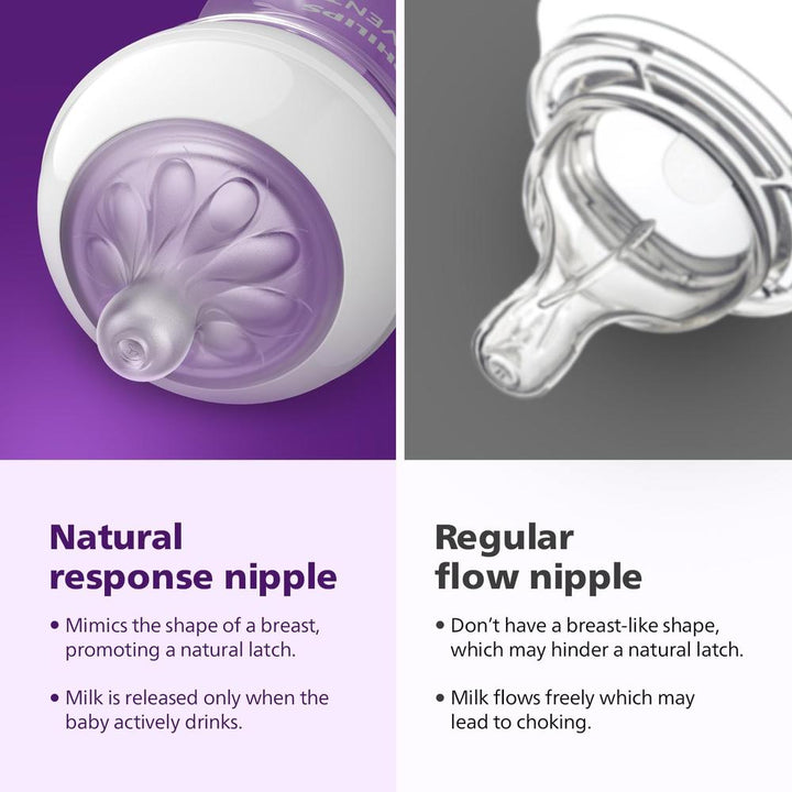 Philips Avent Natural Baby Feeding Bottle - 260ml | | Natural Response Technology Mimics Breastfeeding ( SCY903/01)
