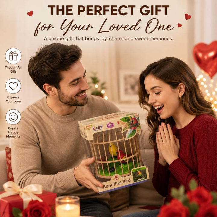Kaby Beautiful Bird Cage Toy | Musical Bird with Voice Recording, Chirping Sounds & Music Bird Toy for Kids