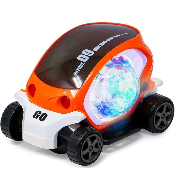 360 Degree Rotating Bump and Go India Toy Stunt Car Toy with 4D Lights & Sounds and Musical Car (Assorted Colours)