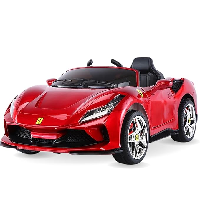 Resembling Ferrari F8 12V Battery Operated Ride-On Car for Kids | Electric Car with Remote Control | Rechargeable Battery-Powered Toy with LED Lights, Music, and USB Port - COD Not Available