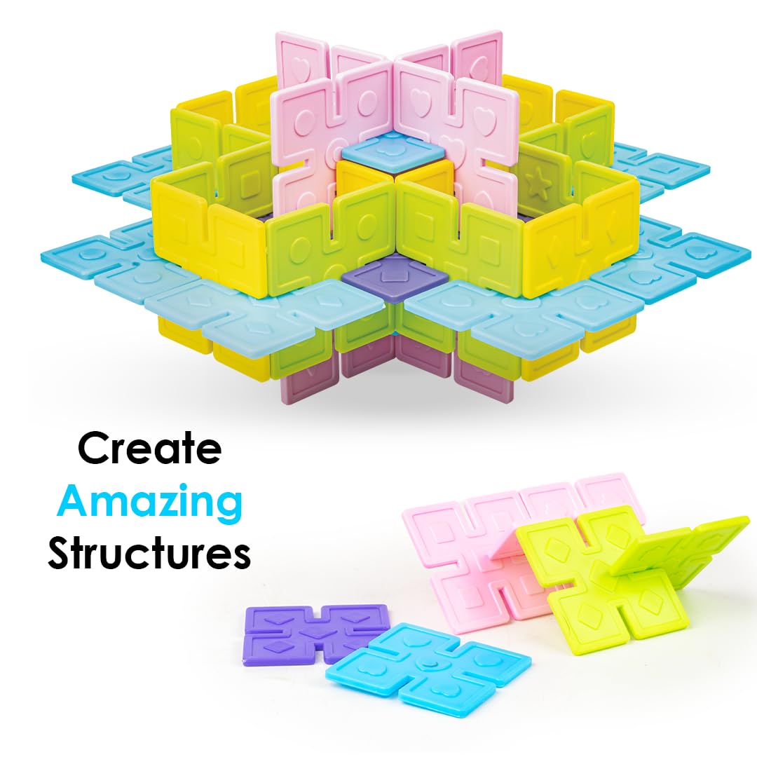 Ratna's Toddlers Architect Building Set | 60 Colourful Tiles