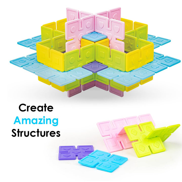 Ratna's Toddlers Architect Building Set | 60 Colourful Tiles