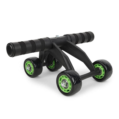 Fitfix 4 Abs Wheel Roller | Abdominal Exerciser Includes Knee Protection Pad - (Black)
